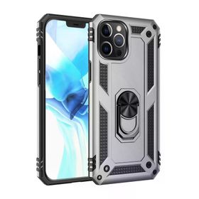 Newface iPhone 12 Pro Max Sofya Yüzüklü Silikon Kapak Gümüş Kılıf