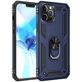 Newface iPhone 12 Pro Max Sofya Yüzüklü Silikon Kapak Lacivert Kılıf