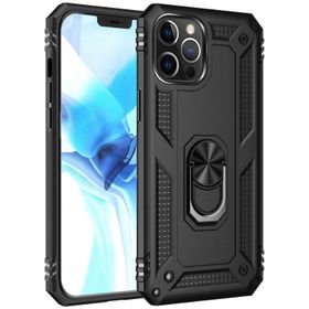 Newface iPhone 12 Pro Max Sofya Yüzüklü Silikon Kapak Siyah Kılıf