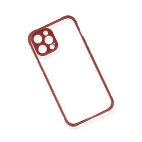 Newface iPhone 12 Pro Miami Şeffaf Silikon Fuşya Cep Telefonu Kılıfı