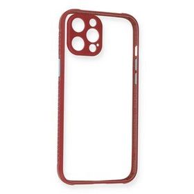 Newface iPhone 12 Pro Miami Şeffaf Silikon Fuşya Cep Telefonu Kılıfı
