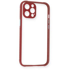 Newface iPhone 12 Pro Miami Şeffaf Silikon Fuşya Cep Telefonu Kılıfı