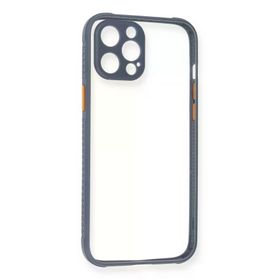 Newface iPhone 12 Pro Miami Şeffaf Silikon - Gri Kılıf