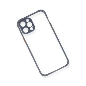 Newface iPhone 12 Pro Miami Şeffaf Silikon - Gri Kılıf