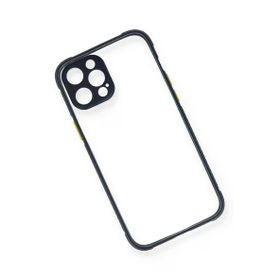 Newface iPhone 12 Pro Miami Şeffaf Silikon Lacivert Cep Telefonu Kılıfı
