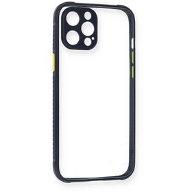Newface iPhone 12 Pro Miami Şeffaf Silikon Lacivert Cep Telefonu Kılıfı