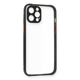 Newface iPhone 12 Pro Miami Şeffaf Silikon Siyah Cep Telefonu Kılıfı
