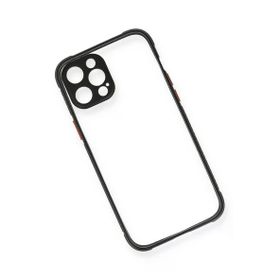 Newface iPhone 12 Pro Miami Şeffaf Silikon Siyah Cep Telefonu Kılıfı