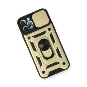 Newface iPhone 12 Pro Pars Lens Yüzüklü Silikon Gold Cep Telefonu Kılıfı