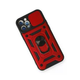Newface İphone 12 Pro Pars Lens Yüzüklü Silikon Kırmızı Cep Telefonu Kılıfı