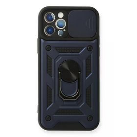 Newface İphone 12 Pro Pars Lens Yüzüklü Silikon Lacivert Cep Telefonu Kılıfı