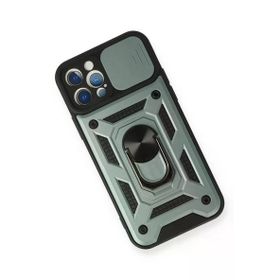 Newface İphone 12 Pro Pars Lens Yüzüklü Silikon Yeşil Cep Telefonu Kılıfı