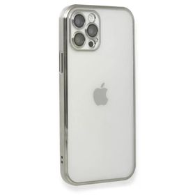 Newface iPhone 12 Pro Razer Lensli Silikon Gümüş Cep Telefonu Kılıfı