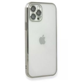 Newface iPhone 12 Pro Razer Lensli Silikon Gümüş Cep Telefonu Kılıfı