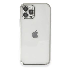Newface iPhone 12 Pro Razer Lensli Silikon Gümüş Cep Telefonu Kılıfı