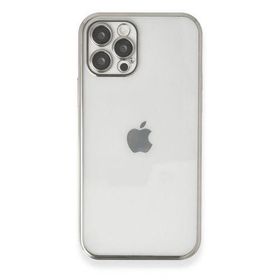 Newface iPhone 12 Pro Razer Lensli Silikon Gümüş Cep Telefonu Kılıfı
