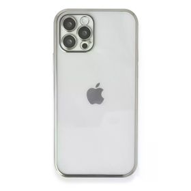Newface iPhone 12 Razer Lensli Silikon - Gümüş Kılıf