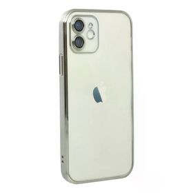 Newface iPhone 12 Razer Lensli Silikon - Gümüş Kılıf