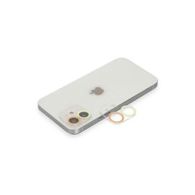 Newface iPhone 12 Renkli Sarı-Turuncu Kamera Lens Koruma Cam