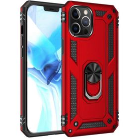 Newface iPhone 12 Sofya Yüzüklü Silikon Kapak - Kırmızı Kılıf