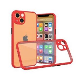 Newface iPhone 13 Mini Miami Şeffaf Silikon Kırmızı Cep Telefonu Kılıfı