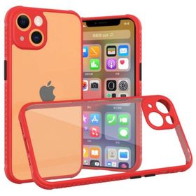 Newface iPhone 13 Mini Miami Şeffaf Silikon Kırmızı Cep Telefonu Kılıfı