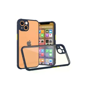 Newface iPhone 13 Mini Miami Şeffaf Silikon Lacivert Cep Telefonu Kılıfı