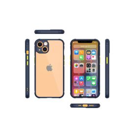 Newface iPhone 13 Mini Miami Şeffaf Silikon Lacivert Cep Telefonu Kılıfı