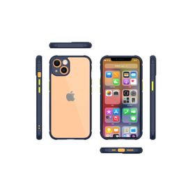 Newface iPhone 13 Mini Miami Şeffaf Silikon Lacivert Cep Telefonu Kılıfı