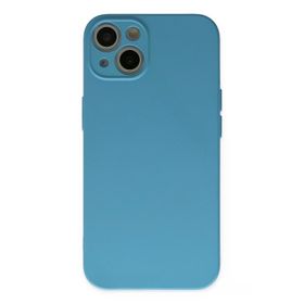 Newface iPhone 13 Mini Nano İçi Kadife Silikon Mavi Cep Telefonu Kılıfı