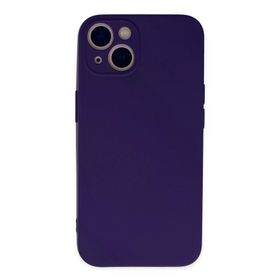 Newface iPhone 13 Mini Nano içi Kadife Silikon Mor Cep Telefonu Kılıfı
