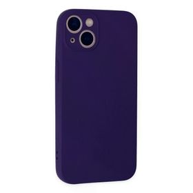 Newface iPhone 13 Mini Nano içi Kadife Silikon Mor Cep Telefonu Kılıfı