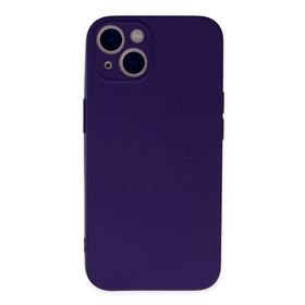 Newface iPhone 13 Mini Nano içi Kadife Silikon Mor Cep Telefonu Kılıfı