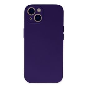 Newface iPhone 13 Mini Nano içi Kadife Silikon Mor Cep Telefonu Kılıfı
