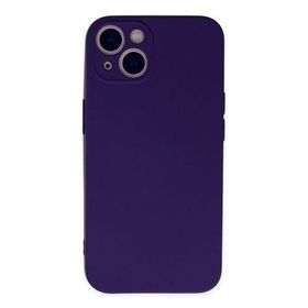 Newface iPhone 13 Mini Nano içi Kadife Silikon Mor Cep Telefonu Kılıfı