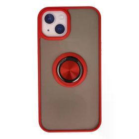 Newface iPhone 13 Montreal Yüzüklü Silikon Kapak Kırmızı Cep Telefonu Kılıfı