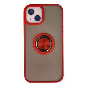 Newface iPhone 13 Montreal Yüzüklü Silikon Kapak Kırmızı Cep Telefonu Kılıfı