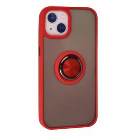 Newface iPhone 13 Montreal Yüzüklü Silikon Kapak Kırmızı Cep Telefonu Kılıfı