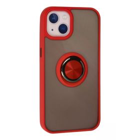 Newface iPhone 13 Montreal Yüzüklü Silikon Kapak Kırmızı Cep Telefonu Kılıfı