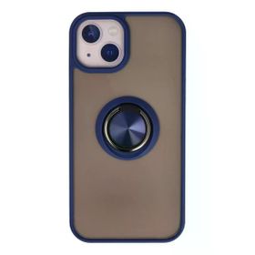 Newface iPhone 13 Montreal Yüzüklü Silikon Kapak Lacivert Cep Telefonu Kılıfı