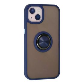 Newface iPhone 13 Montreal Yüzüklü Silikon Kapak Lacivert Cep Telefonu Kılıfı