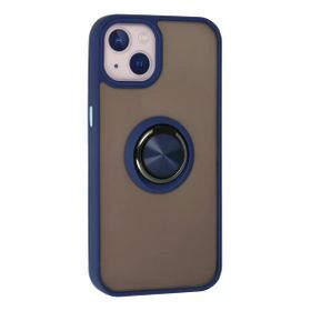 Newface iPhone 13 Montreal Yüzüklü Silikon Kapak Lacivert Cep Telefonu Kılıfı