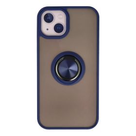 Newface iPhone 13 Montreal Yüzüklü Silikon Kapak Lacivert Cep Telefonu Kılıfı