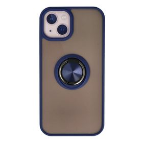 Newface iPhone 13 Montreal Yüzüklü Silikon Kapak Lacivert Cep Telefonu Kılıfı