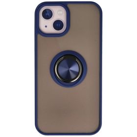 Newface iPhone 13 Montreal Yüzüklü Silikon Kapak Lacivert Cep Telefonu Kılıfı