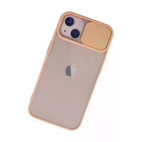 Newface iPhone 13 Palm Buzlu Kamera Sürgülü Silikon Pembe Cep Telefonu Kılıfı