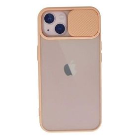 Newface iPhone 13 Palm Buzlu Kamera Sürgülü Silikon Pembe Cep Telefonu Kılıfı