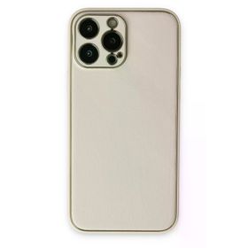 Newface iPhone 13 Pro Coco Deri Silikon Kapak Beyaz Cep Telefonu Kılıfı