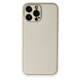 Newface iPhone 13 Pro Coco Deri Silikon Kapak Beyaz Cep Telefonu Kılıfı