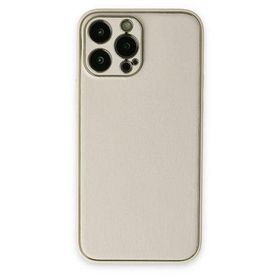 Newface iPhone 13 Pro Coco Deri Silikon Kapak Beyaz Cep Telefonu Kılıfı